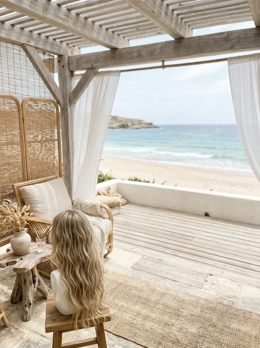Beachy Waves Down bridal hairstyle idea for casual wedding hairstyles for a laid-back bride with elegant textured finish