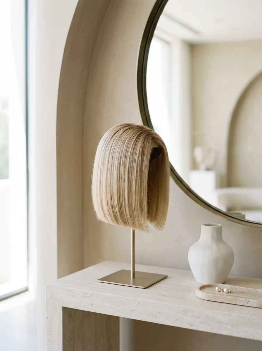 Blunt Bob Style bridal hairstyle idea for fine hair wedding hairstyles that add volume fast with elegant textured finish