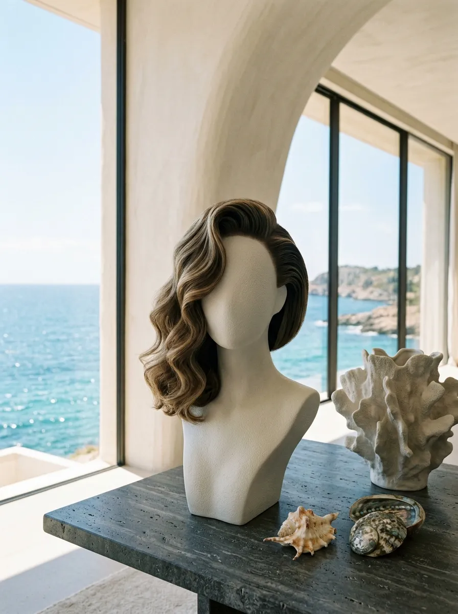 Bold Asymmetric Waves bridal hairstyle idea for bold wedding hairstyles for a truly confident bride with elegant textured finish