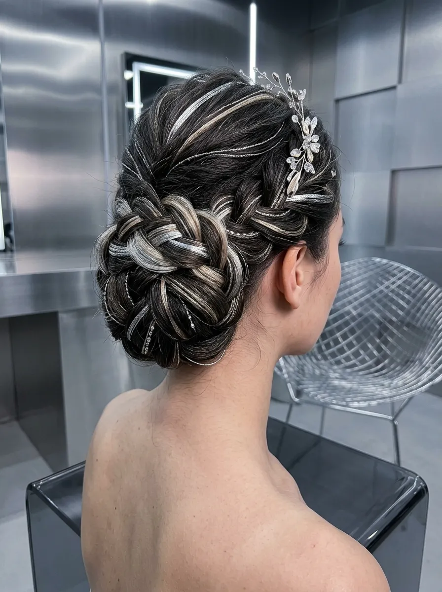 Bold Metallic Streak Style bridal hairstyle idea for bold wedding hairstyles for a truly confident bride with elegant textured finish