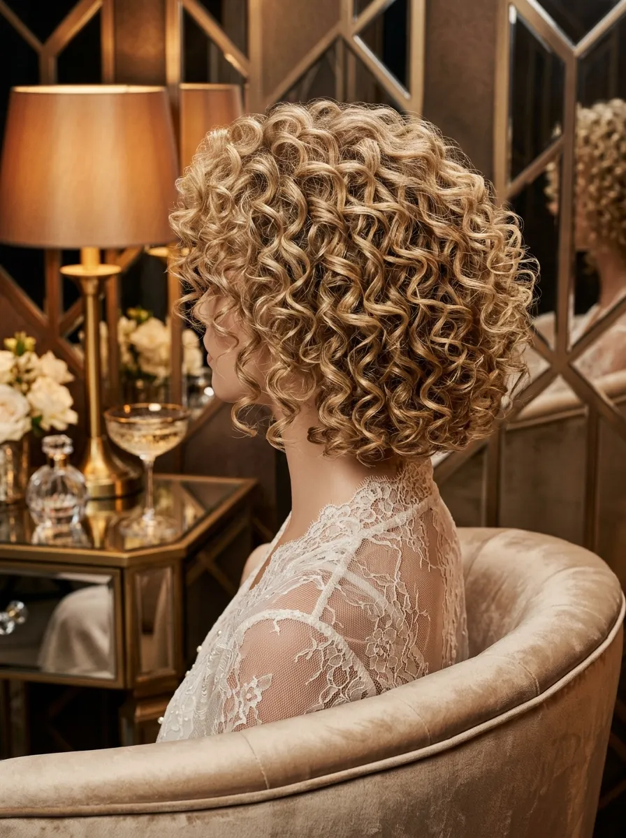 Bouncy Curls Down bridal hairstyle idea for short curly hair wedding hairstyles to copy now with elegant textured finish