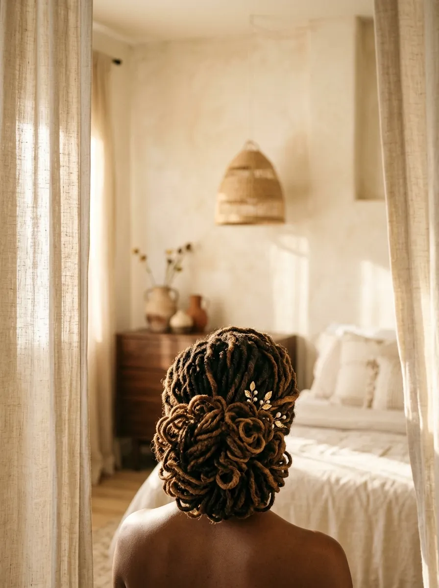 Curled Locs Style bridal hairstyle idea for first time bride hairstyles to nail your big day with elegant textured finish
