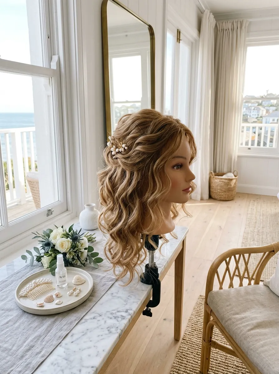 Curling Wand Basics bridal hairstyle idea for diy wedding hairstyles you can easily nail at home with elegant textured finish