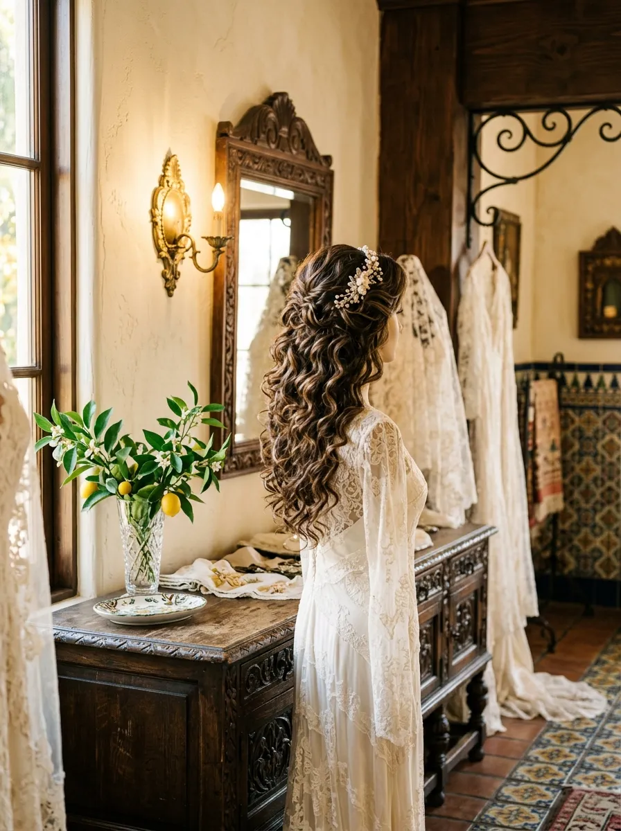 Dimensional Layer Curls bridal hairstyle idea for wedding hairstyles for layers that add movement with elegant textured finish