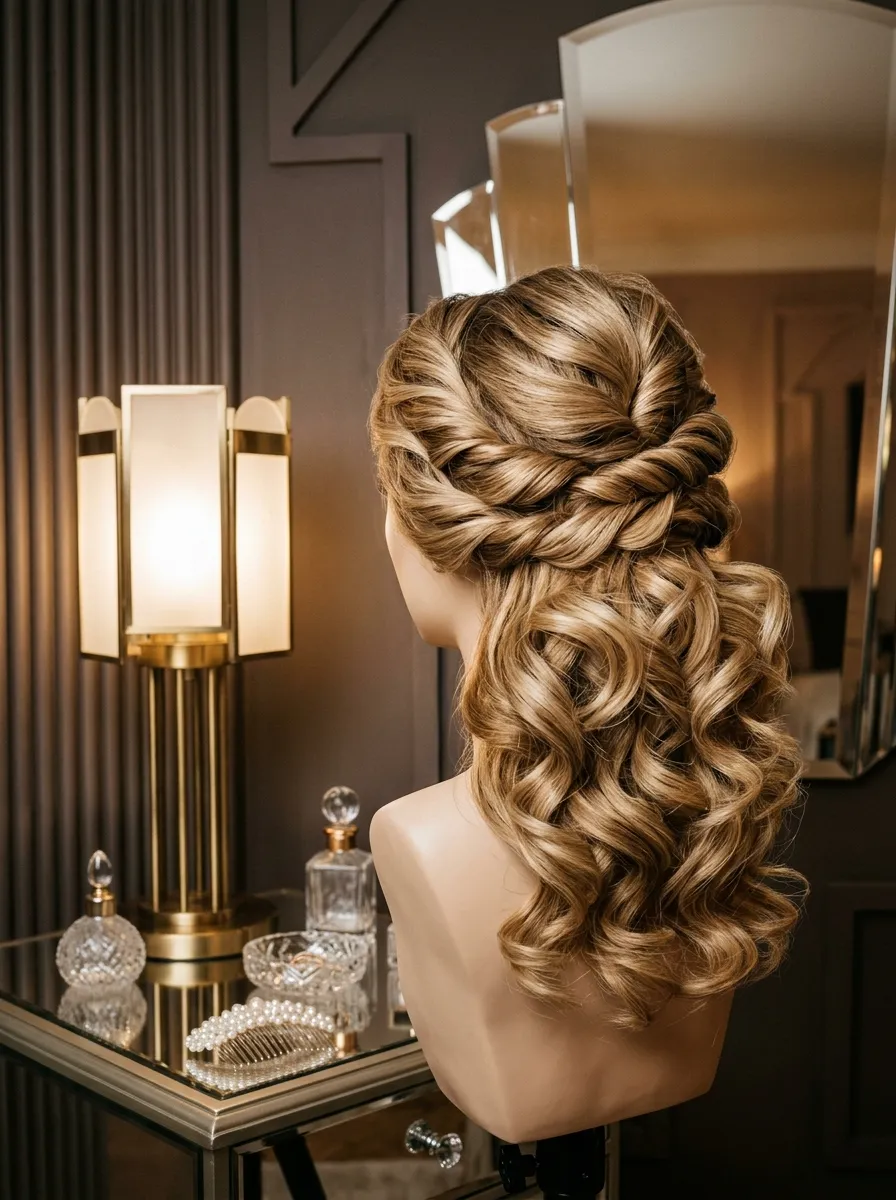 Dramatic Twists Curls bridal hairstyle idea for fine hair wedding hairstyles that add volume fast with elegant textured finish