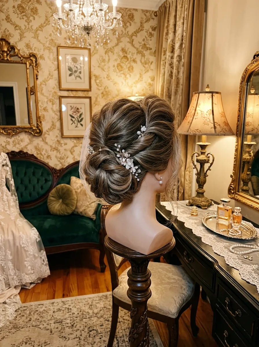 Dramatic Volume Pouf bridal hairstyle idea for bold wedding hairstyles for a truly confident bride with elegant textured finish