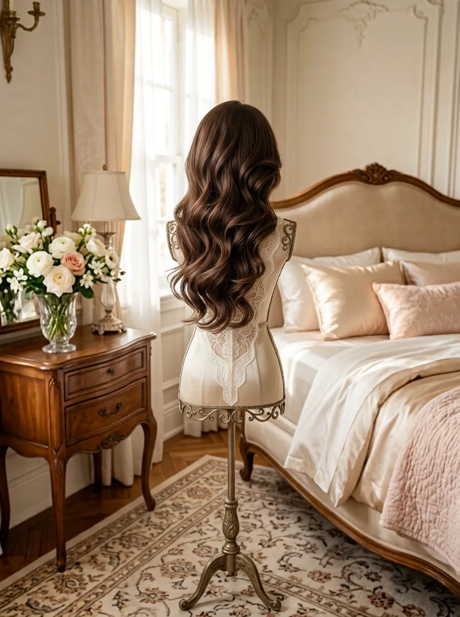 Draped Curl Style bridal hairstyle idea for loose curl wedding hairstyles for soft bridal waves with elegant textured finish