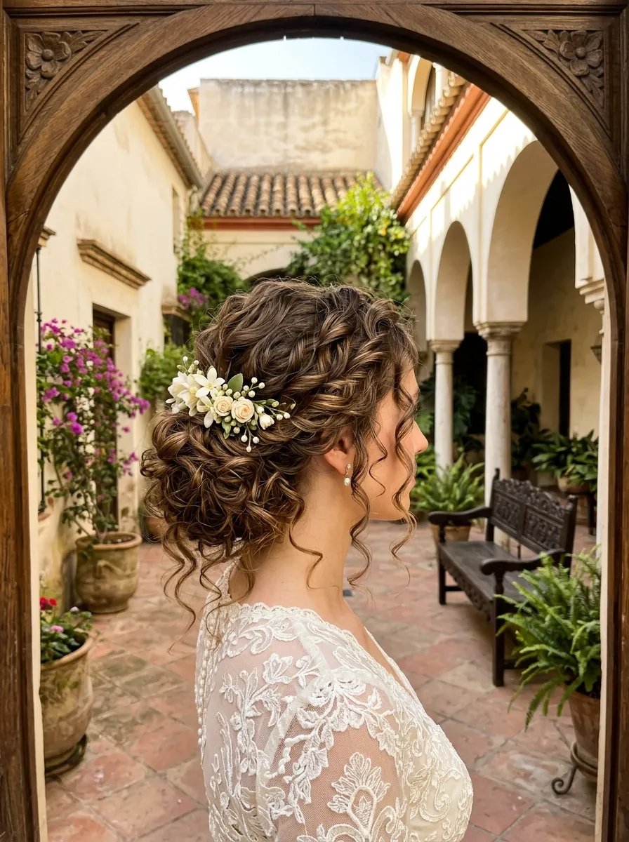 Face Framing Curls bridal hairstyle idea for soft glam wedding hairstyles for a radiant bride with elegant textured finish