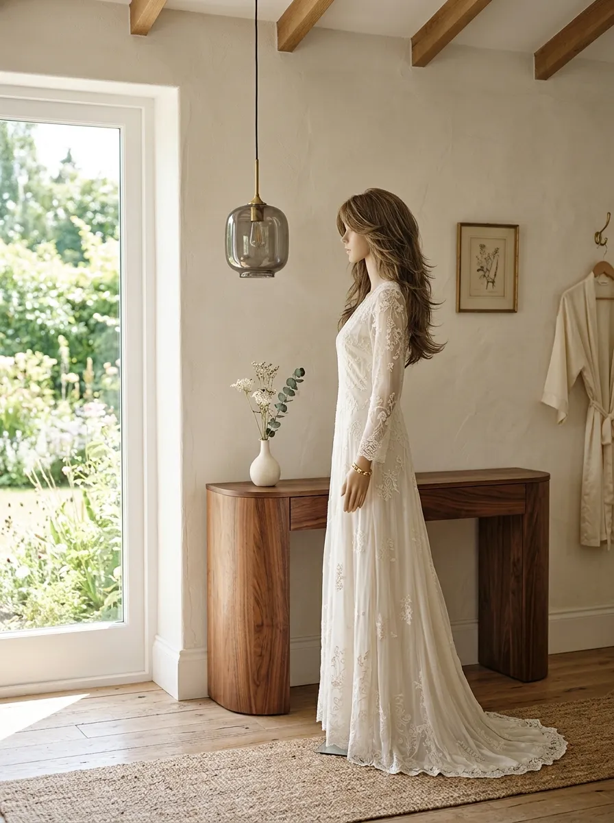 Feathered Ends Waves bridal hairstyle idea for wedding hairstyles for layers that add movement with elegant textured finish