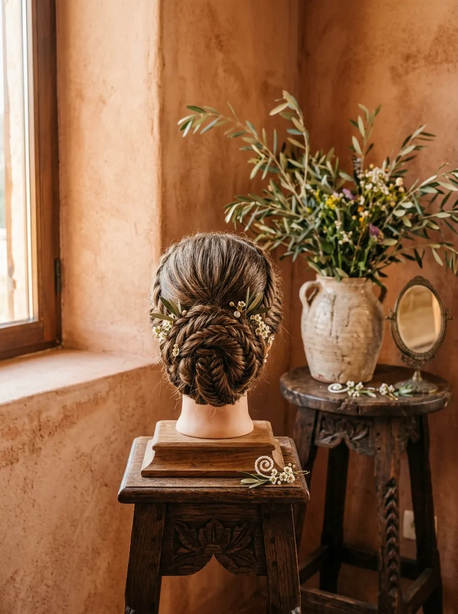 Fishtail Braid Bun bridal hairstyle idea for first time bride hairstyles to nail your big day with elegant textured finish
