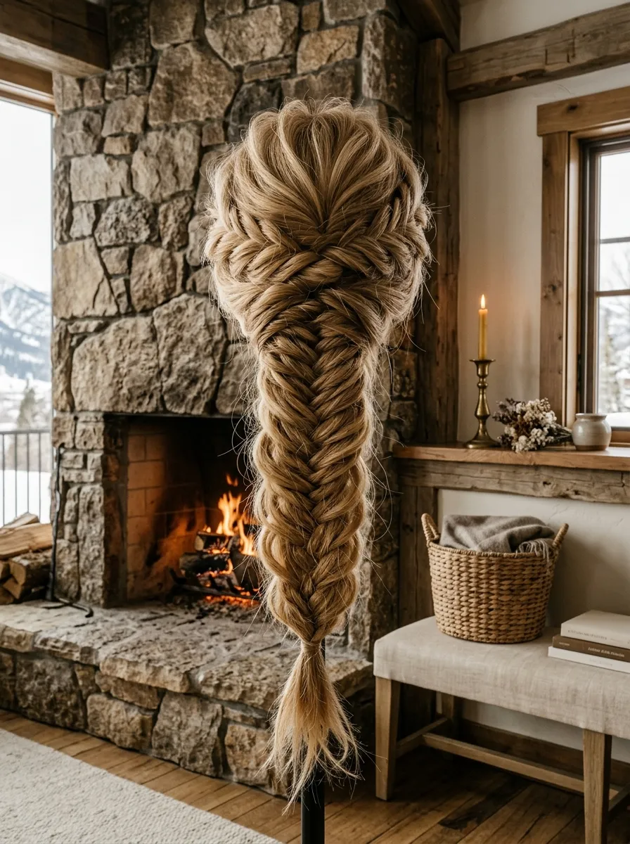 Fishtail Ponytail Style bridal hairstyle idea for fine hair wedding hairstyles that add volume fast with elegant textured finish