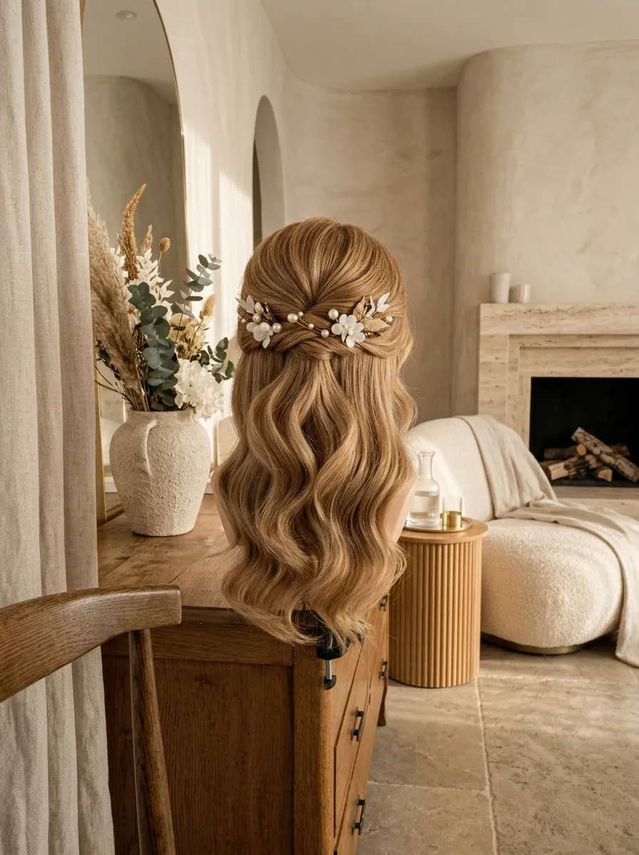 Gothic Wave Style bridal hairstyle idea for modern wedding hairstyles every bride will love with elegant textured finish