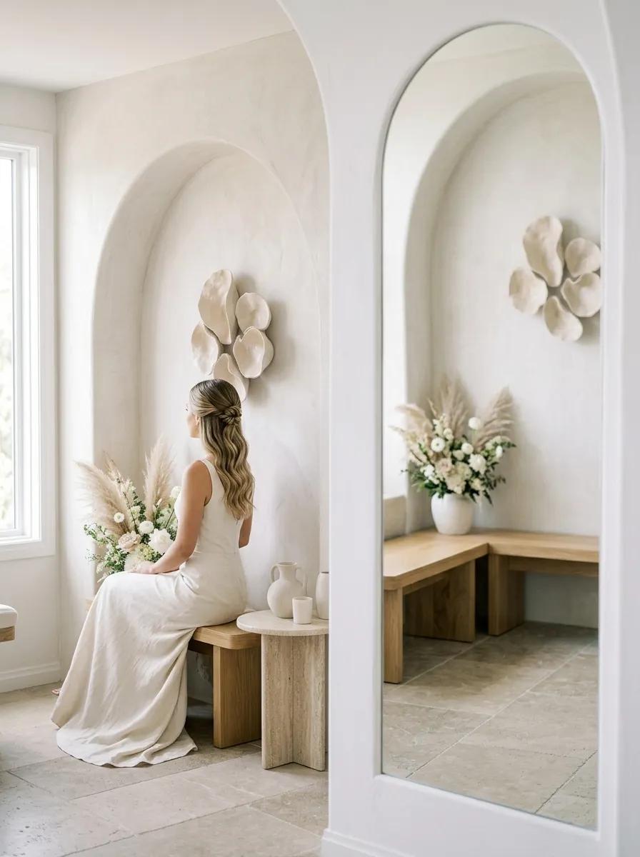 Half Up Twist bridal hairstyle idea for modern wedding hairstyles every bride will love with elegant textured finish