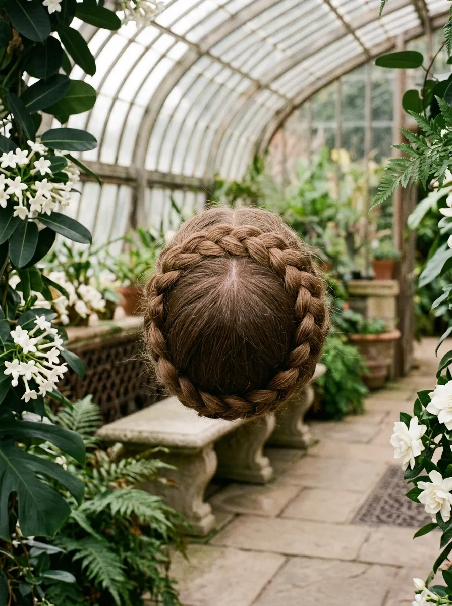 Halo Braid Style bridal hairstyle idea for humid weather wedding hairstyles that never frizz with elegant textured finish