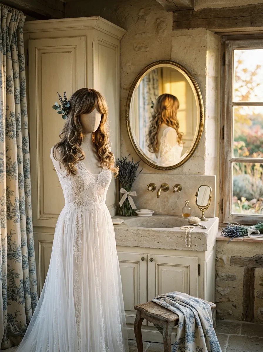 Layered Fringe Sweep bridal hairstyle idea for wedding hairstyles for layers that add movement with elegant textured finish
