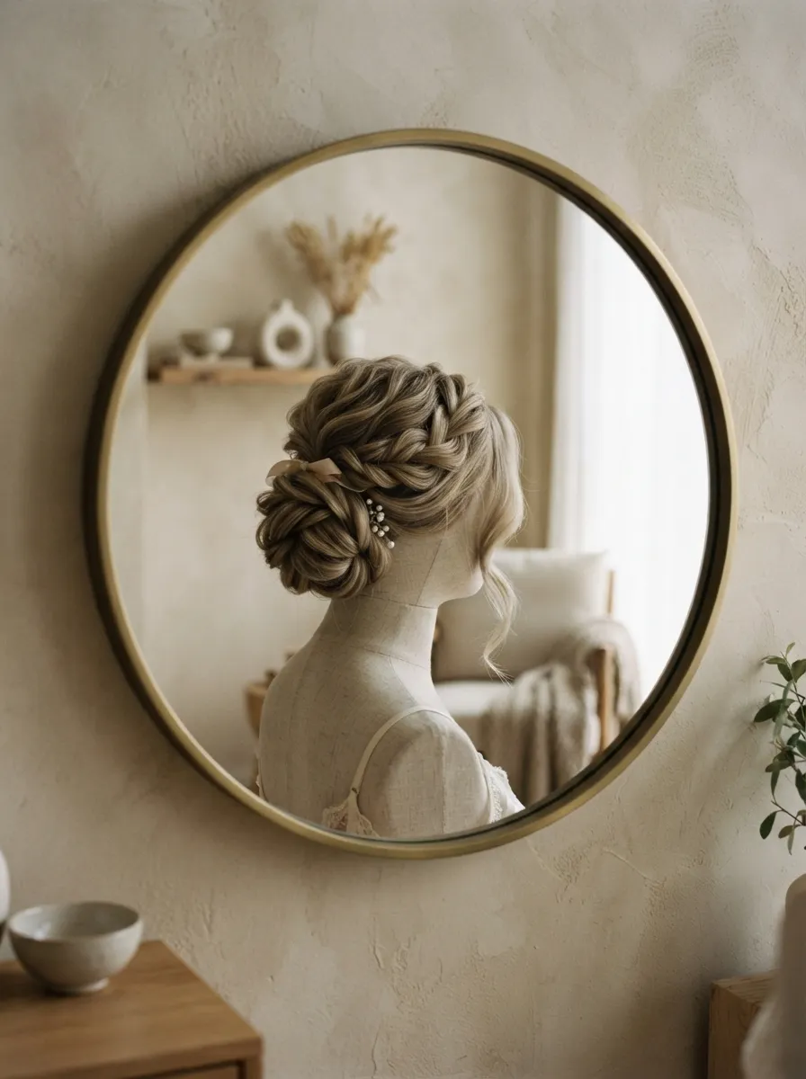 Layered Twist Updo bridal hairstyle idea for twisted wedding hairstyles that look high-end chic with elegant textured finish