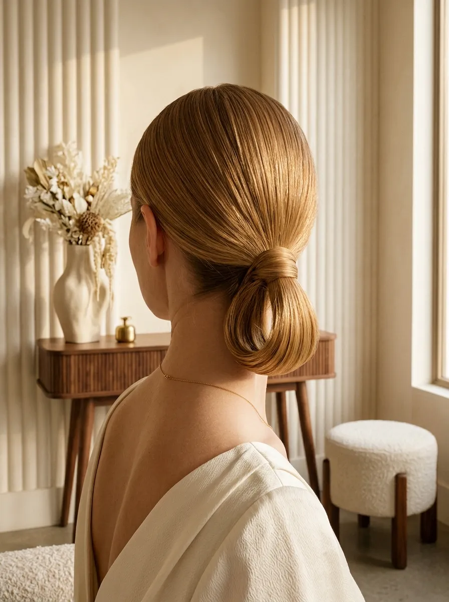 Low Pony Loop bridal hairstyle idea for sleek low ponytail wedding hairstyles to copy now with elegant textured finish