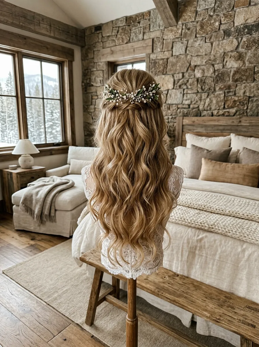 Old Hollywood Waves bridal hairstyle idea for long layered hair wedding hairstyles to try now with elegant textured finish