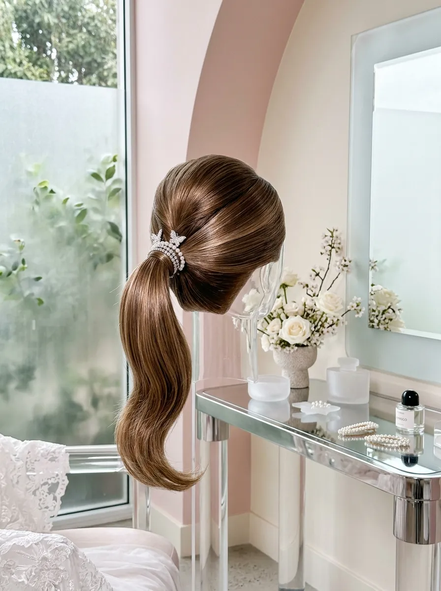 Sculpted Wave Updo bridal hairstyle idea for modern wedding hairstyles every bride will love with elegant textured finish
