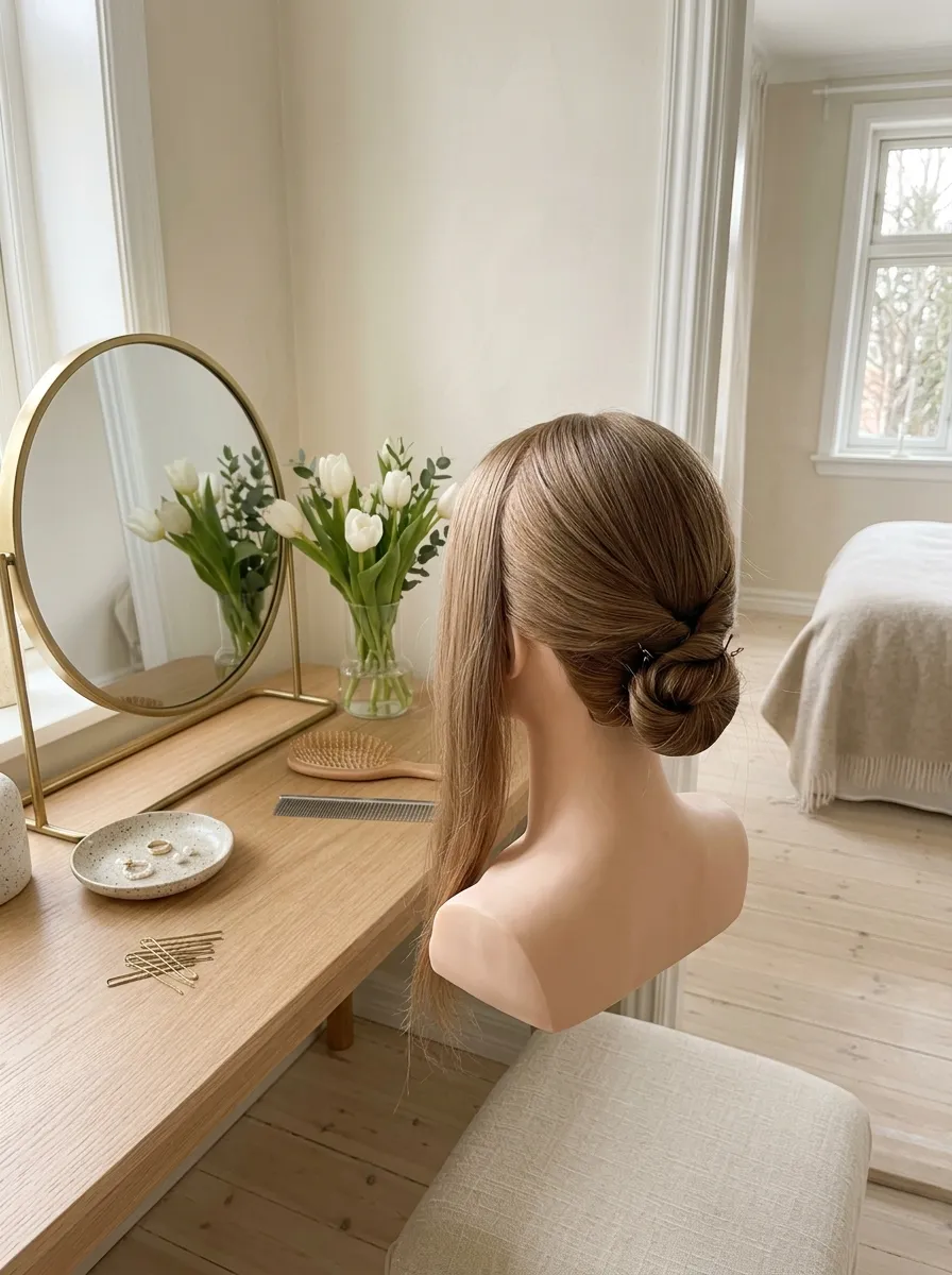 Simple Twist Bun: Diy bridal hairstyle idea for diy wedding hairstyles you can easily nail at home with elegant textured finish