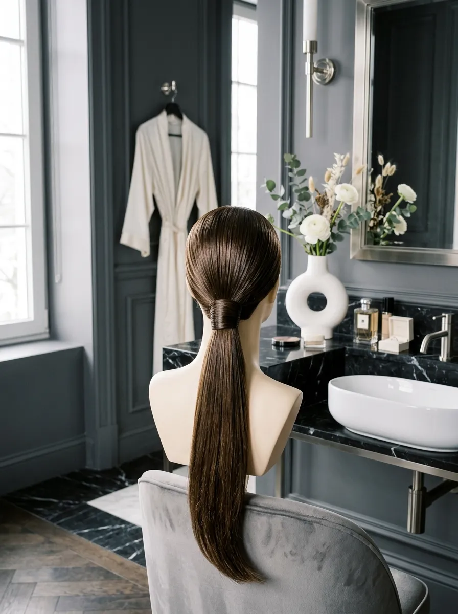 Sleek Ponytail Style bridal hairstyle idea for first time bride hairstyles to nail your big day with elegant textured finish