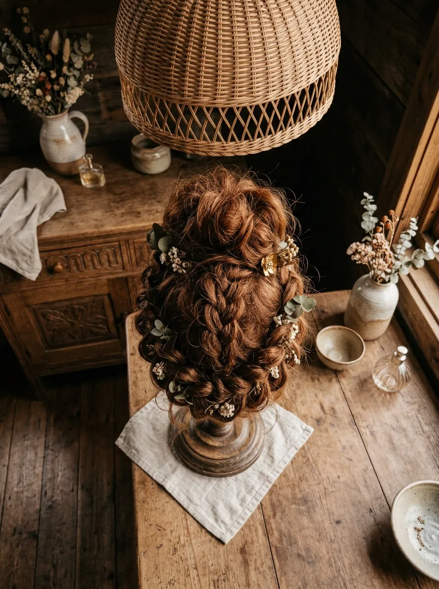Statement Braided Sides bridal hairstyle idea for bold wedding hairstyles for a truly confident bride with elegant textured finish