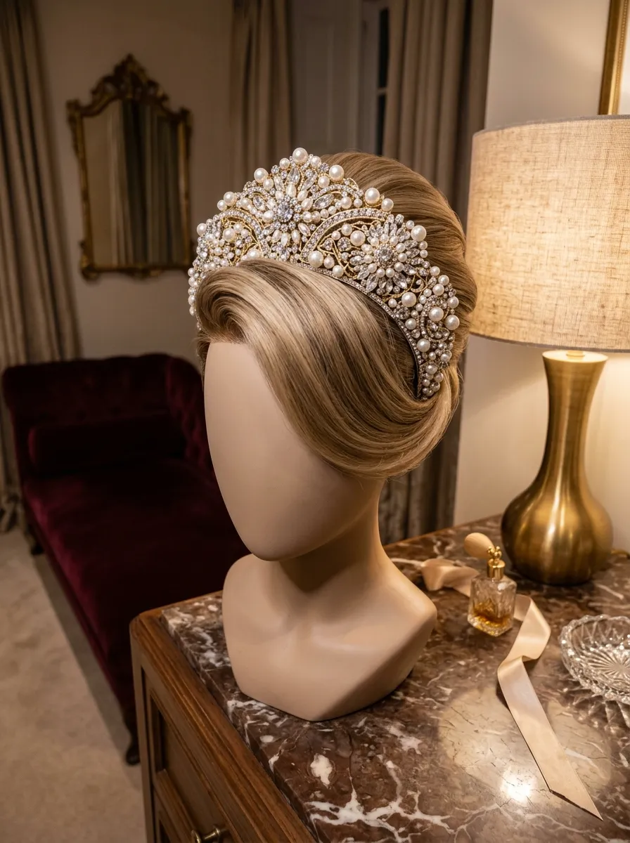 Statement Headband Look bridal hairstyle idea for wedding hairstyles for chubby face brides will love with elegant textured finish