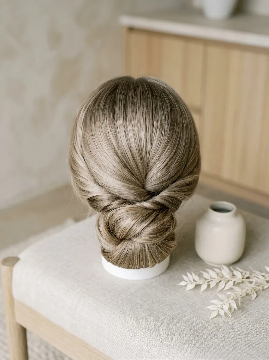 Structured Updo Look bridal hairstyle idea for humid weather wedding hairstyles that never frizz with elegant textured finish
