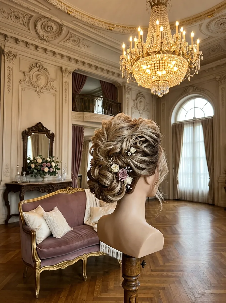 Teased Updo Volume bridal hairstyle idea for soft glam wedding hairstyles for a radiant bride with elegant textured finish