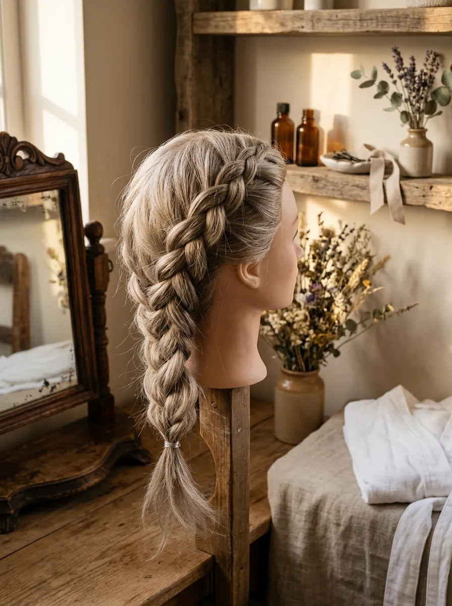 Time Saver Braid bridal hairstyle idea for busy bride wedding hairstyles done in no time at all with elegant textured finish