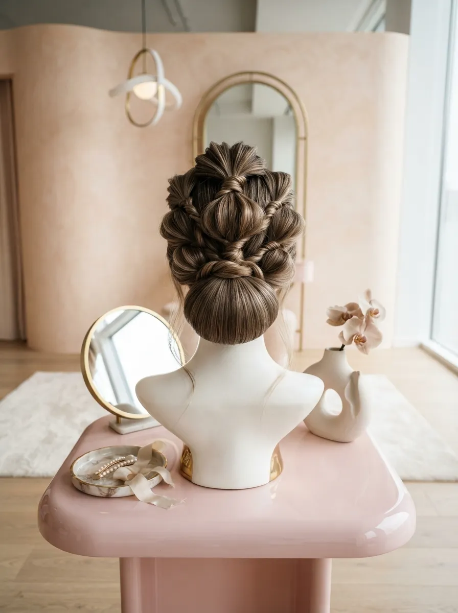 Twisted Bubble Style bridal hairstyle idea for twisted wedding hairstyles that look high-end chic with elegant textured finish