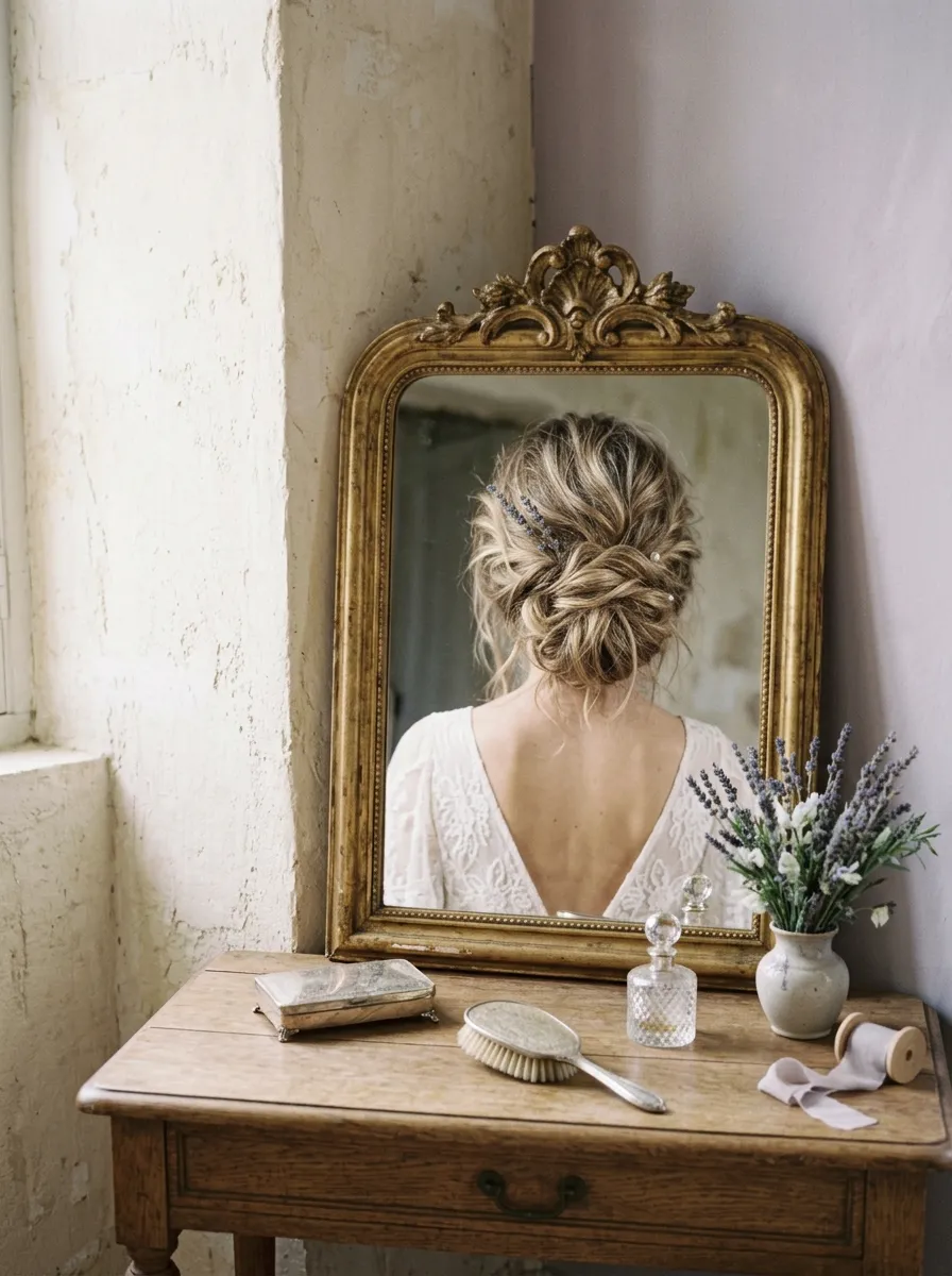 Twisted Side Braid bridal hairstyle idea for casual wedding hairstyles for a laid-back bride with elegant textured finish