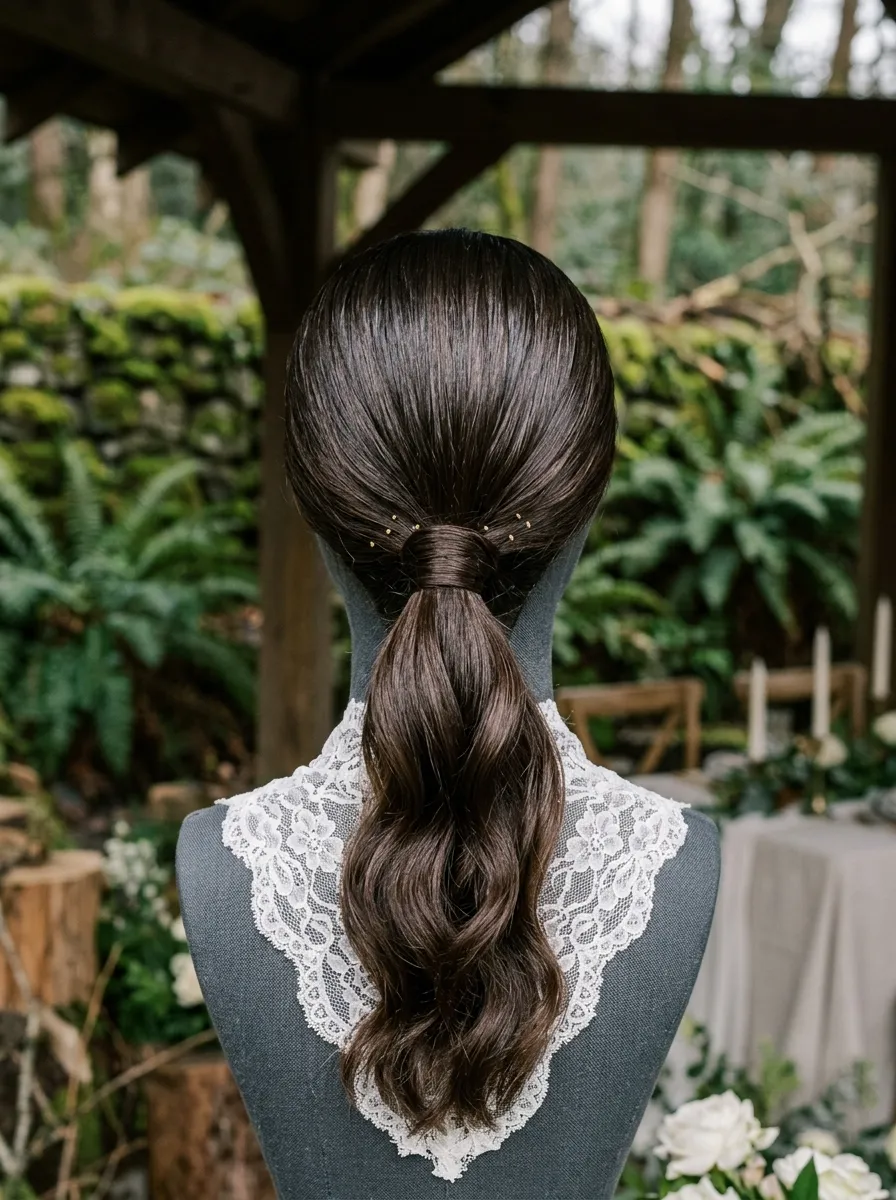 Windswept Loose Curls bridal hairstyle idea for outdoor wedding hairstyles that survive the wind with elegant textured finish